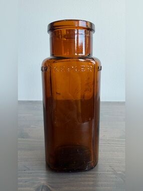 Antique amber glass bottle manufactured by the Kepler Wellcome Chemical Works